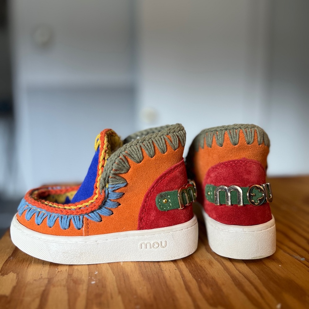 Mou Kids Multicolor Suede Slippers